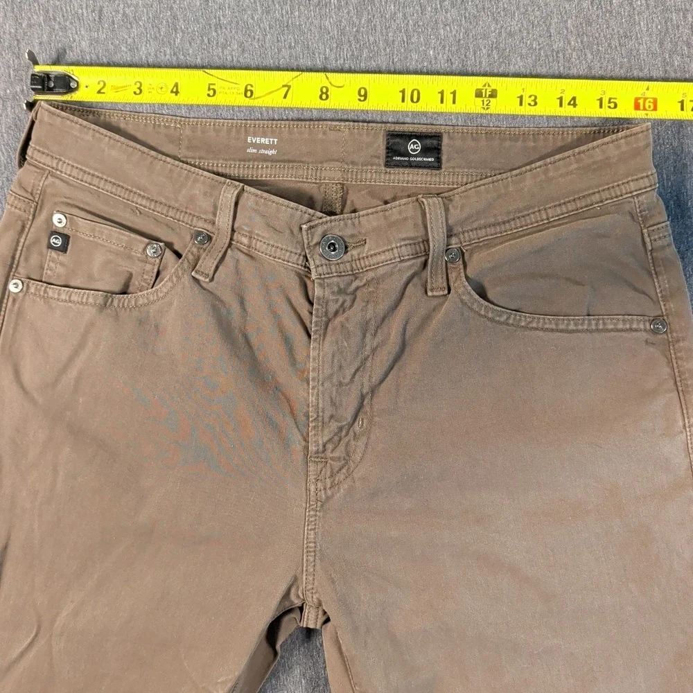 AG Adriano Goldschmied Pants Mens Brown The Everett Slim Straight‎ 32x29 Jeans